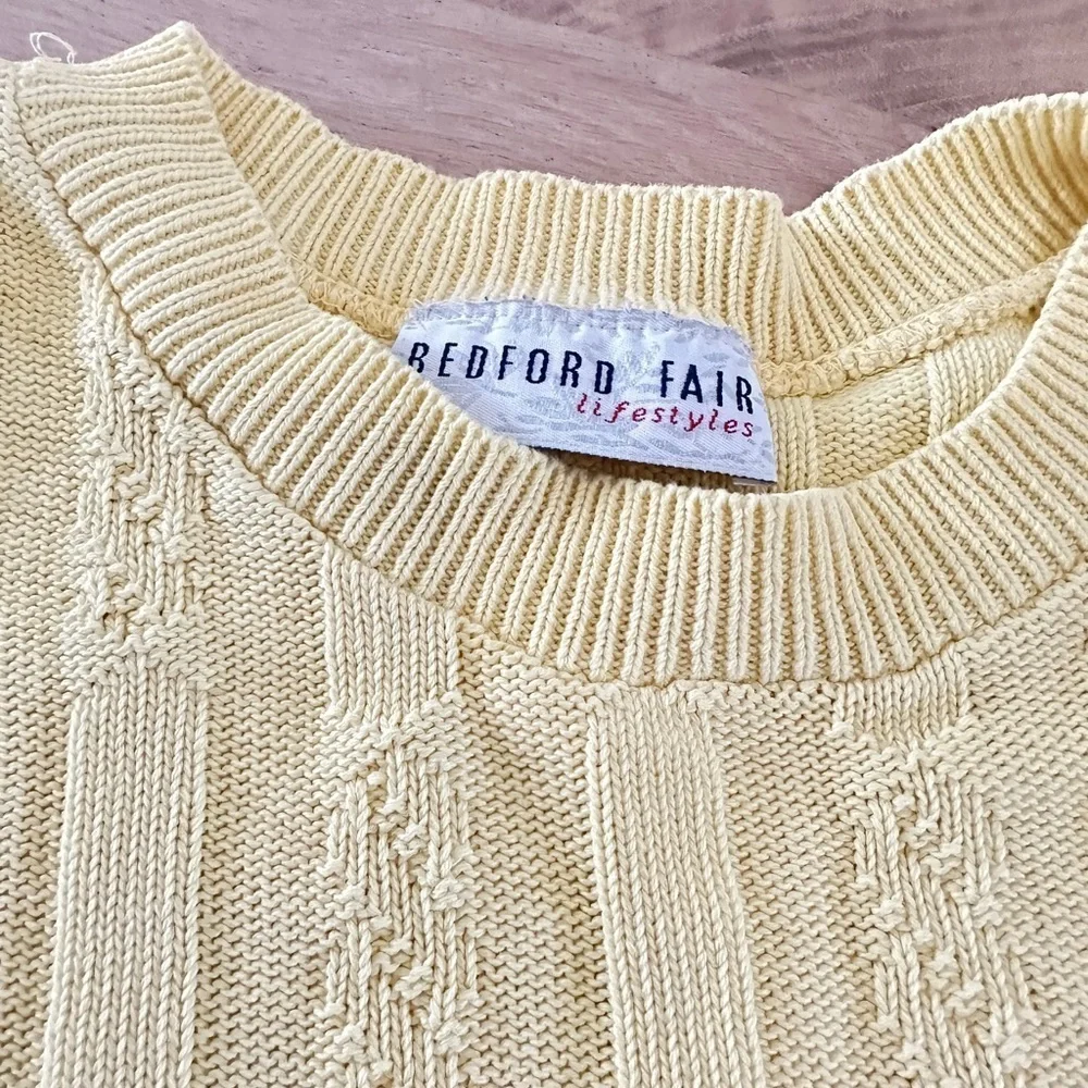 Vintage short sleeve sweater sunshine yellow